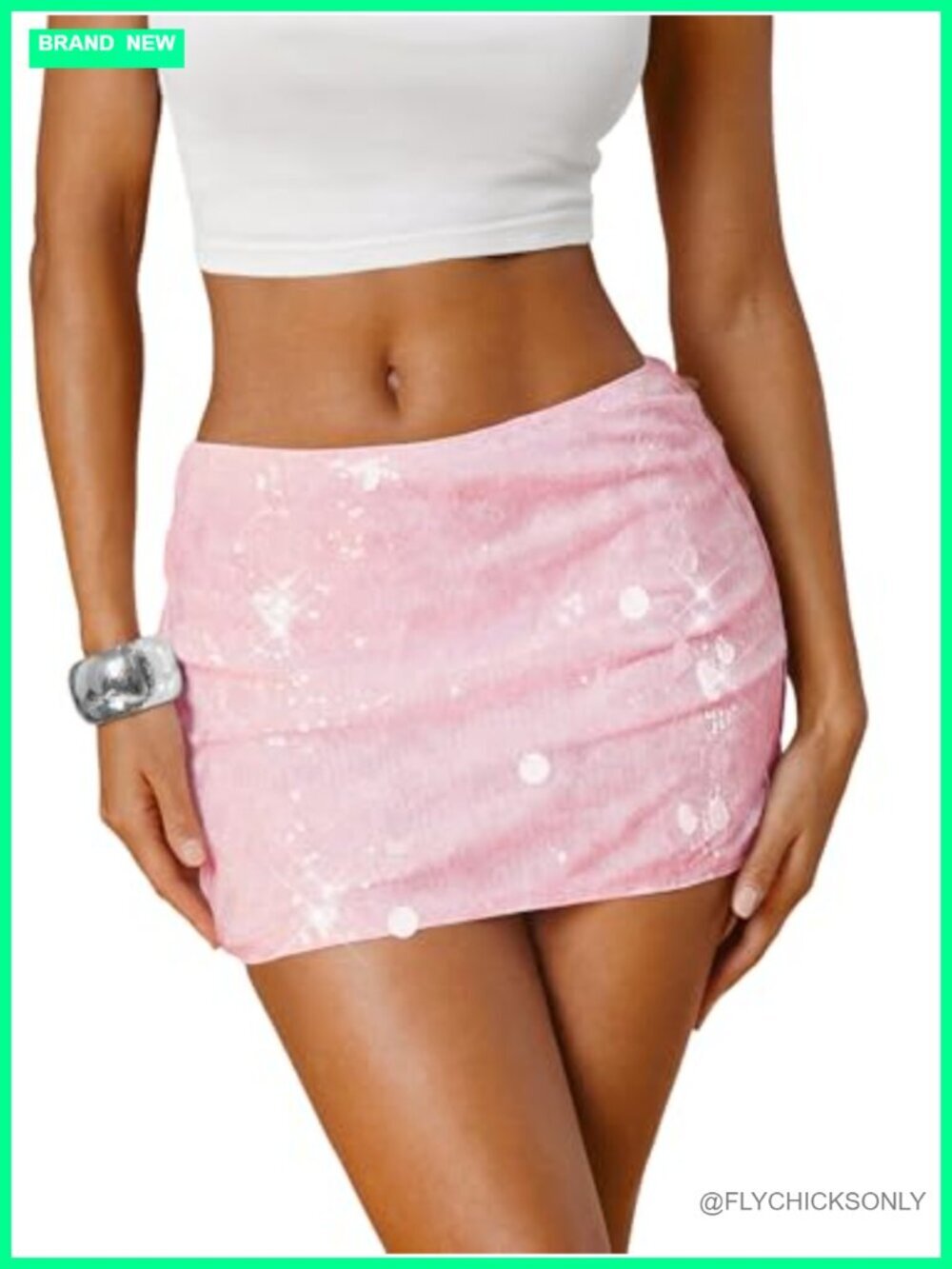 Sequin Mini Skirt Sparkly Glitter Y2k Low Rise Bodycon Party